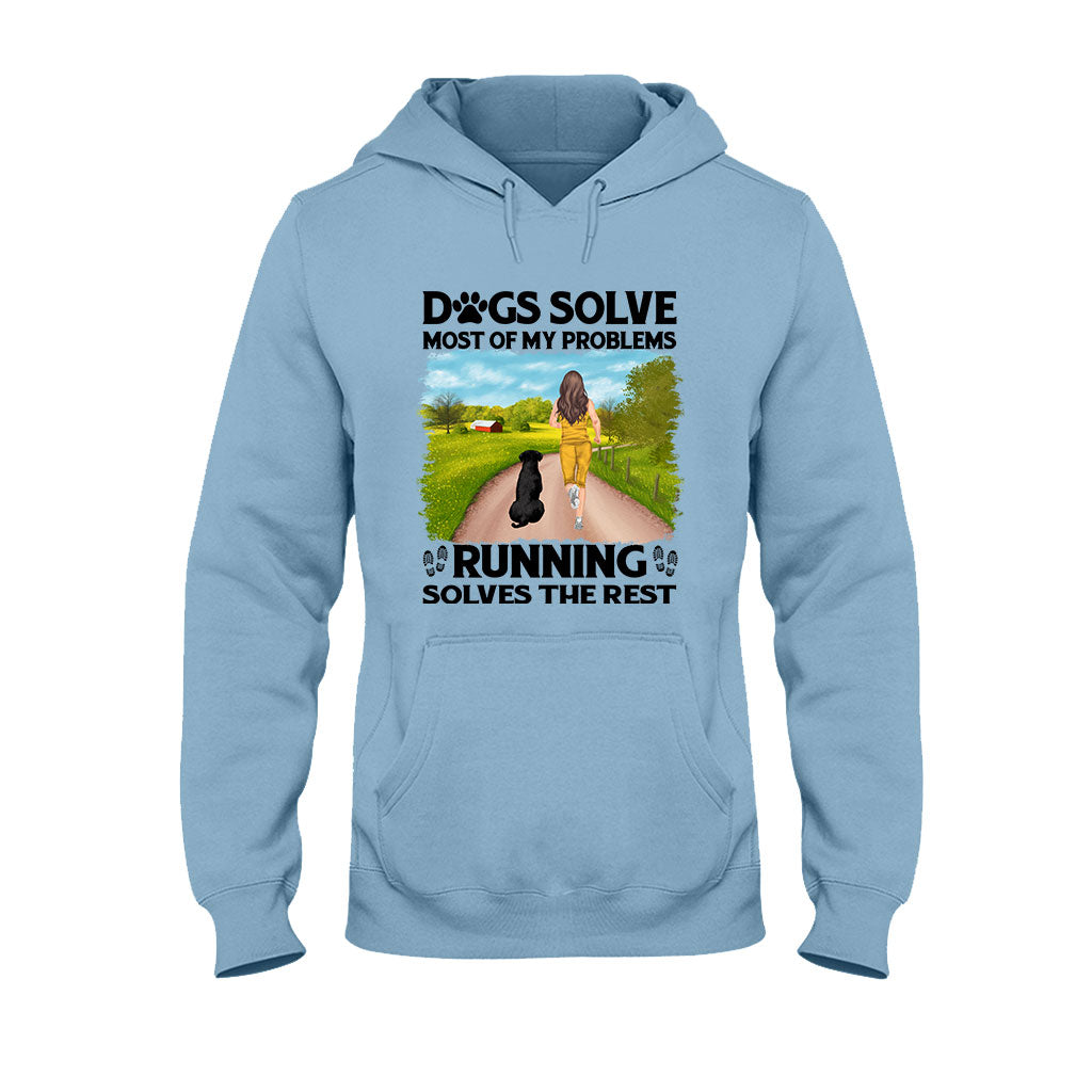 Dogs And Running Solve My Problems - Personalized Running T-shirt & Hoodie