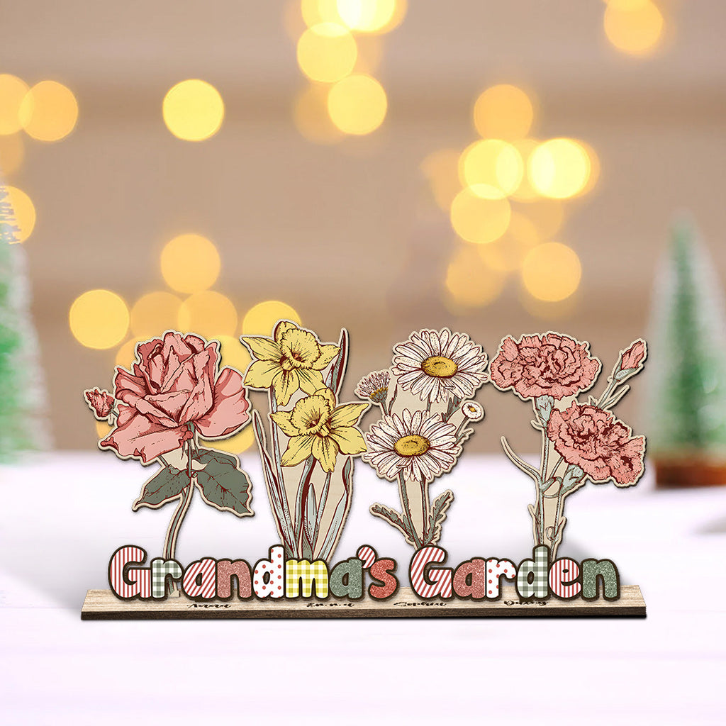 Grandma's Garden Birth Flowers - Gift for grandma - Personalized 1 Layered Big Freestanding