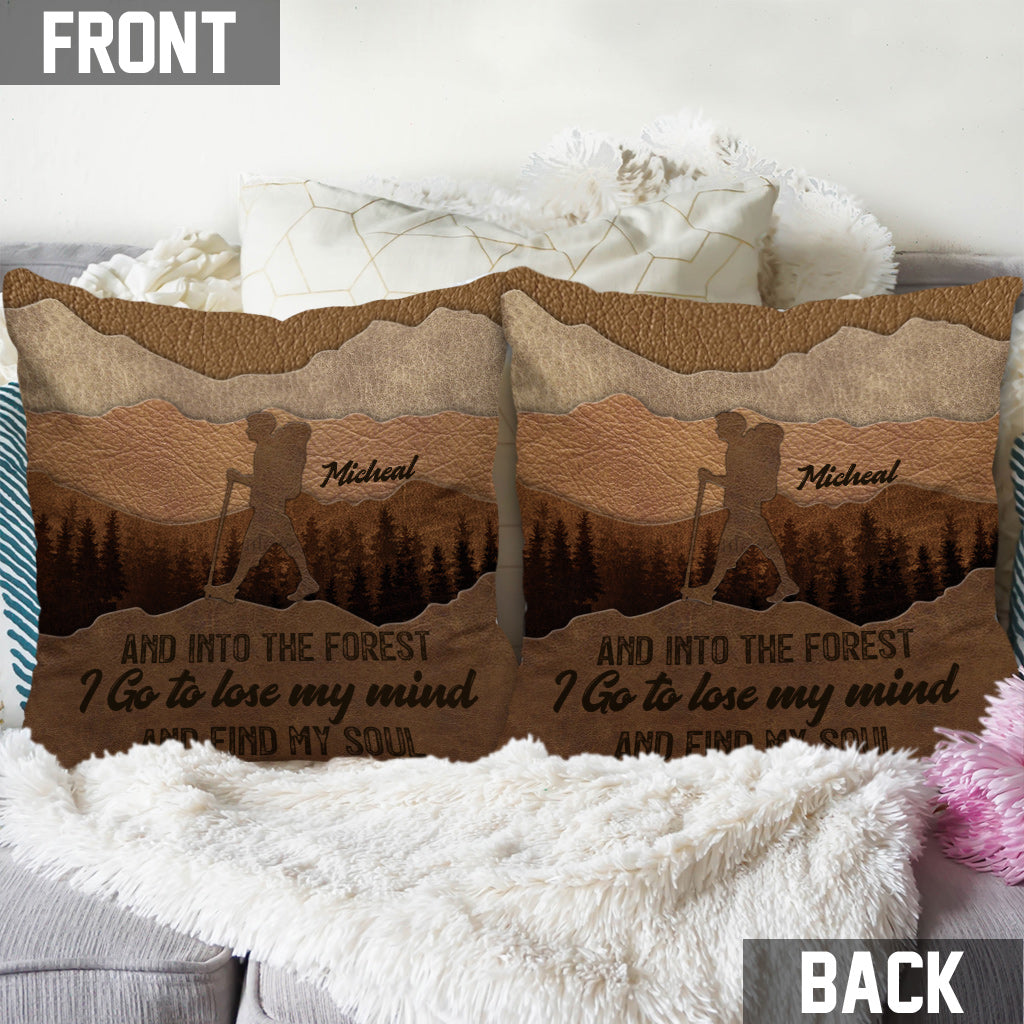 And Into The Forest I Go - Personalized Hiking Throw Pillow