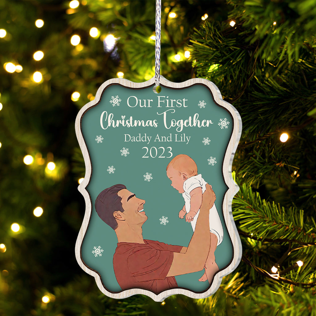 Disover Our First Christmas Together - Personalized Father One-sided Ornament