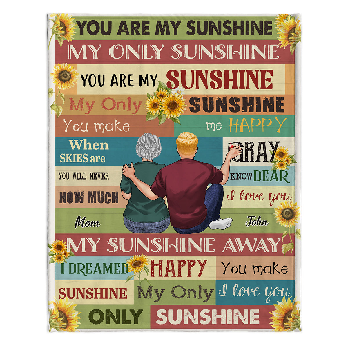 Mom You Are My Sunshine - Gift for mom, grandma - Personalized Blanket