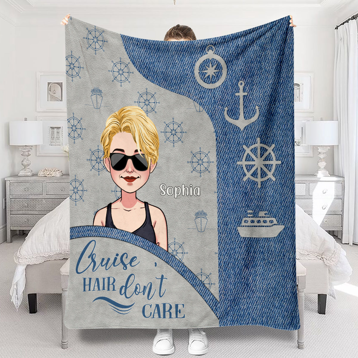 Cruise Hair Don't Care - Personalized Cruising Blanket
