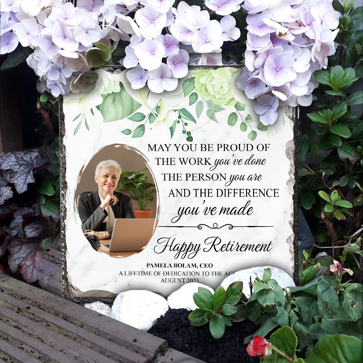 May You Be Proud - Personalized Retired Square Shaped Stone