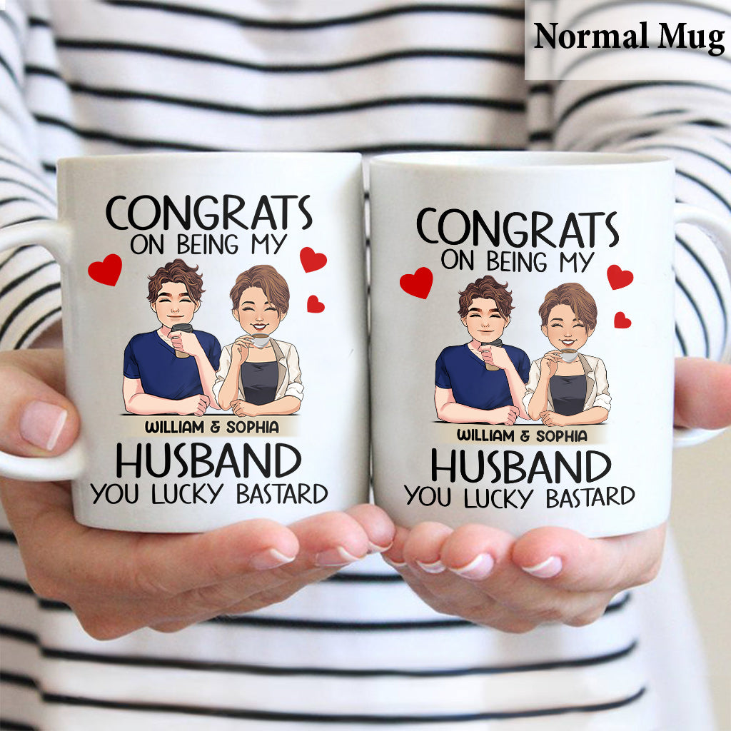 Congrat On Being My Husband/ Wife/ Girlfriend/ Boyfriend - Personalized Husband And Wife Mug