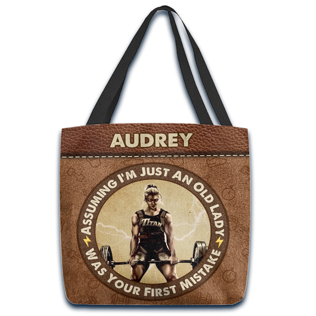 Assuming I’m Just An Old Lady - Personalized Fitness Tote Bag