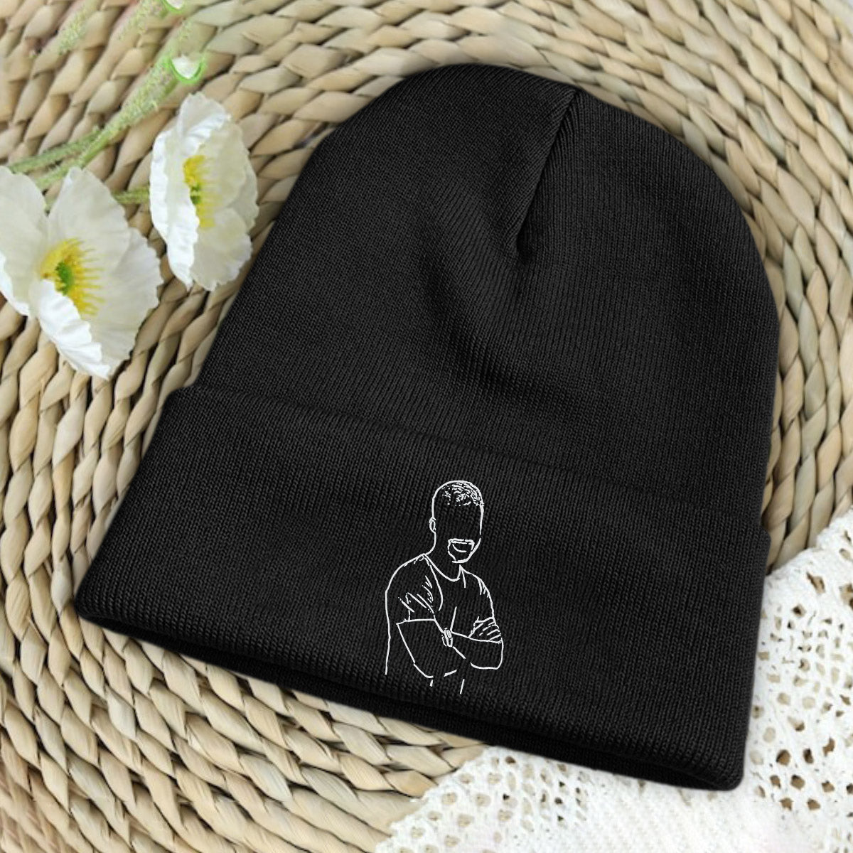 Custom Photo - Personalized Uncle Embroidered Beanie