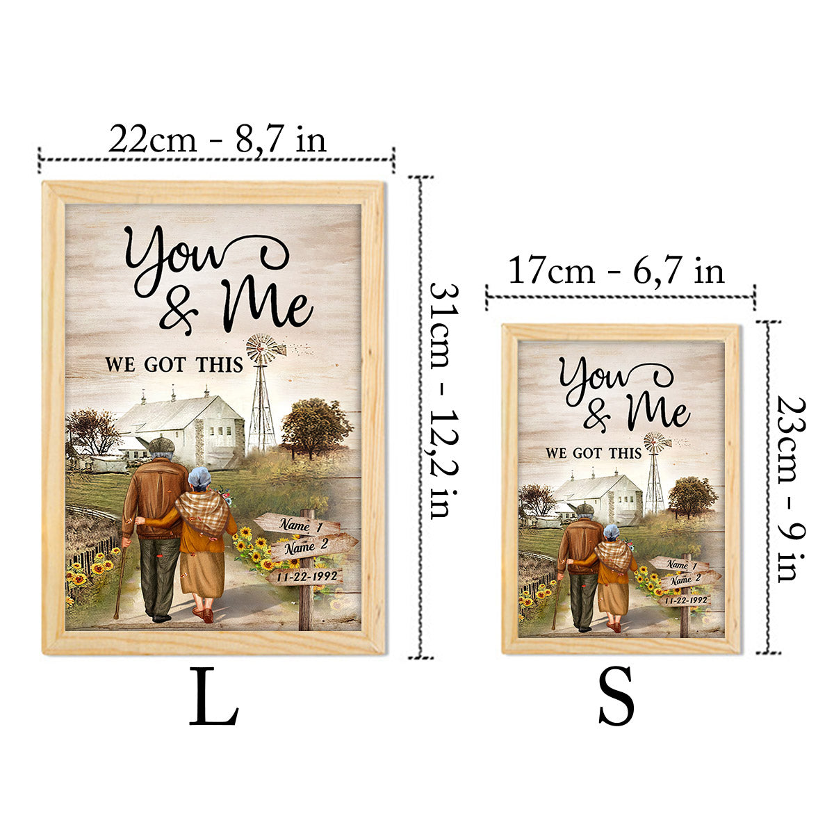 You & Me We Got This - Personalized Husband And Wife Light Photo Frame