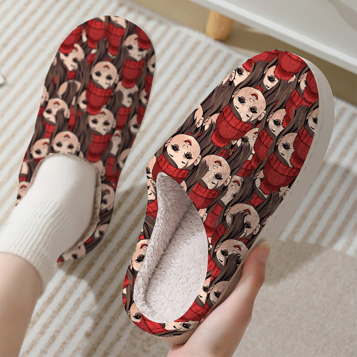 Funny Chibi Faces For Couple Besties Family Matching Slippers - Personalized Family Slippers