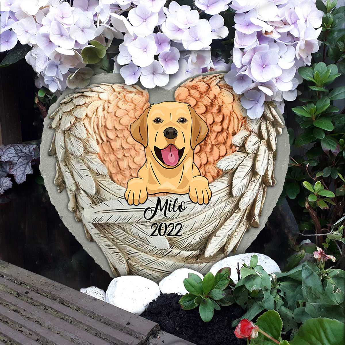 Paw Prints On My Heart - Personalized Dog Heart Shaped Stone