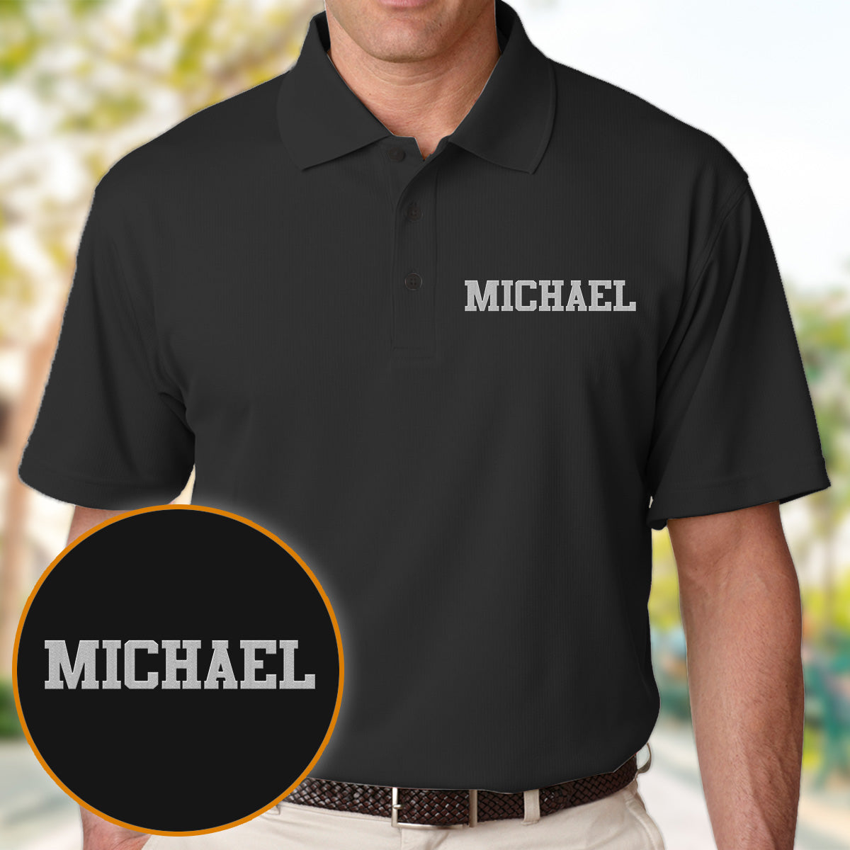 Custom Name - Personalized Step Dad Embroidered Polo Shirt