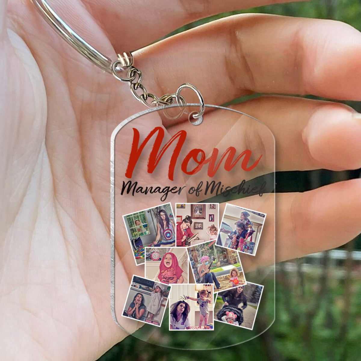 Mom Manager Of Mischief - Personalized Mother Transparent Keychain