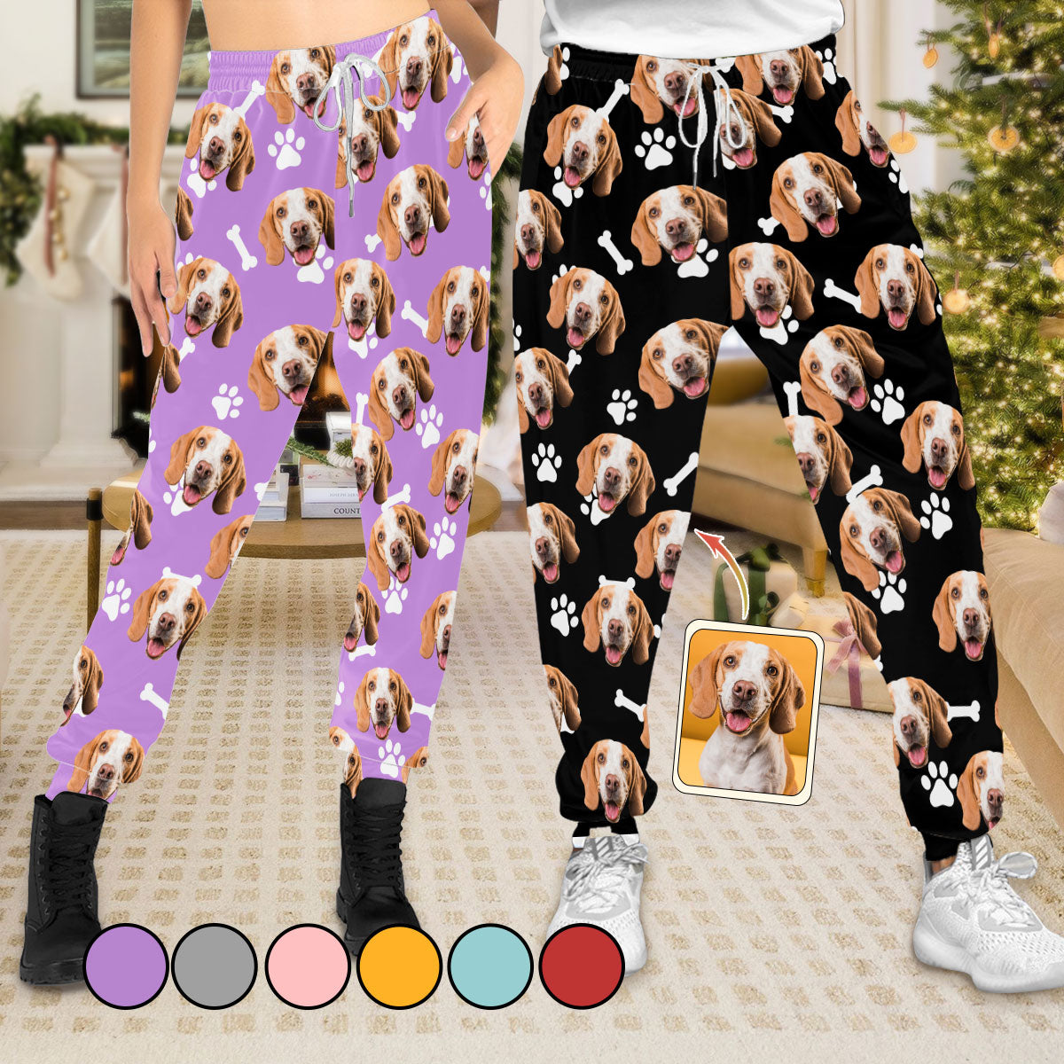 Custom Pet Photo Unisex Sweatpants - Gift for dog lovers - Personalized Unisex Sweatpants