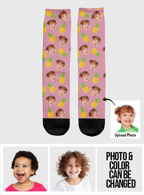 Funny Icon Pattern - Personalized Daughter Socks