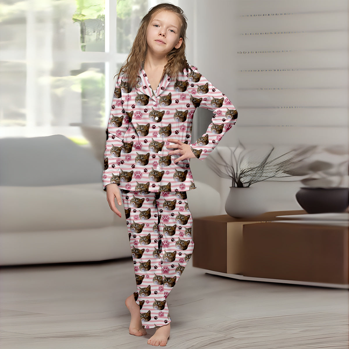 Dog Mom Vibes - Personalized Dog Button Down Pajamas