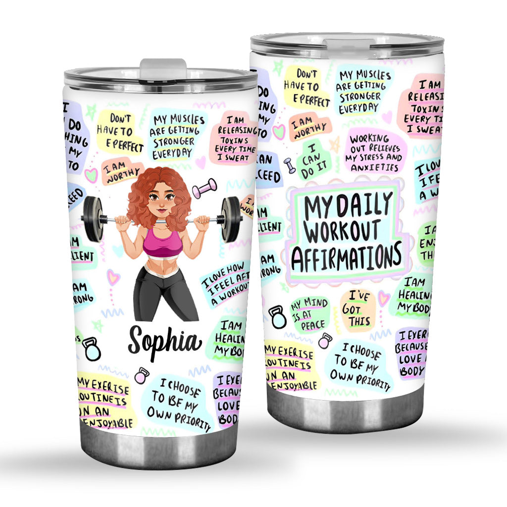 Disover My Daily Workout Affirmations - Personalized Fitness Tumbler
