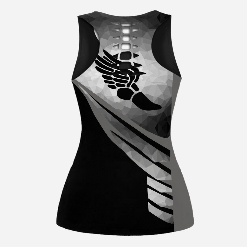 I Won't Quit Until I'm Fit - Personalized Running Hollow Tank Top and Leggings