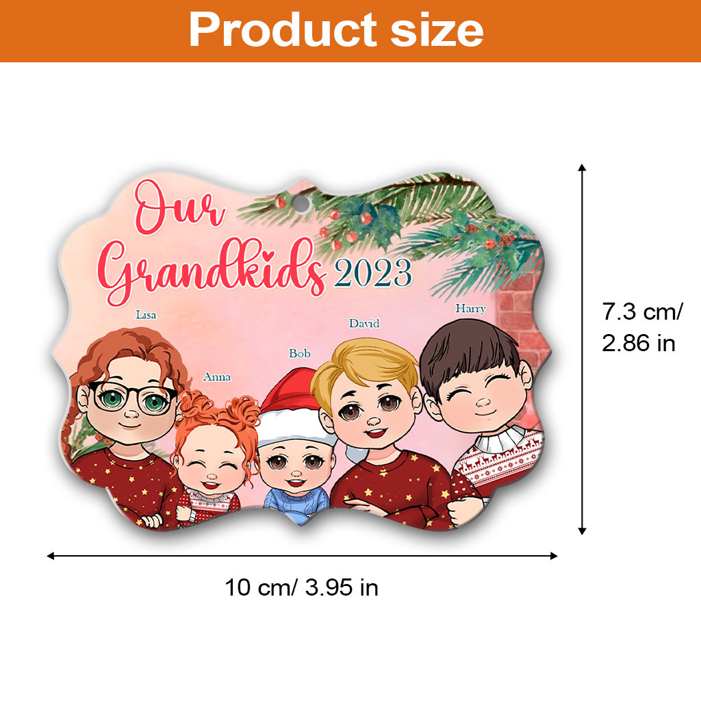 My Grandkids 2023 - Personalized Grandma Aluminium Ornament