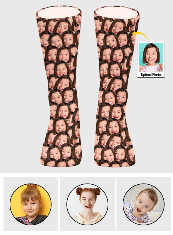 Customizable Printed Face - Personalized granddaughter Socks