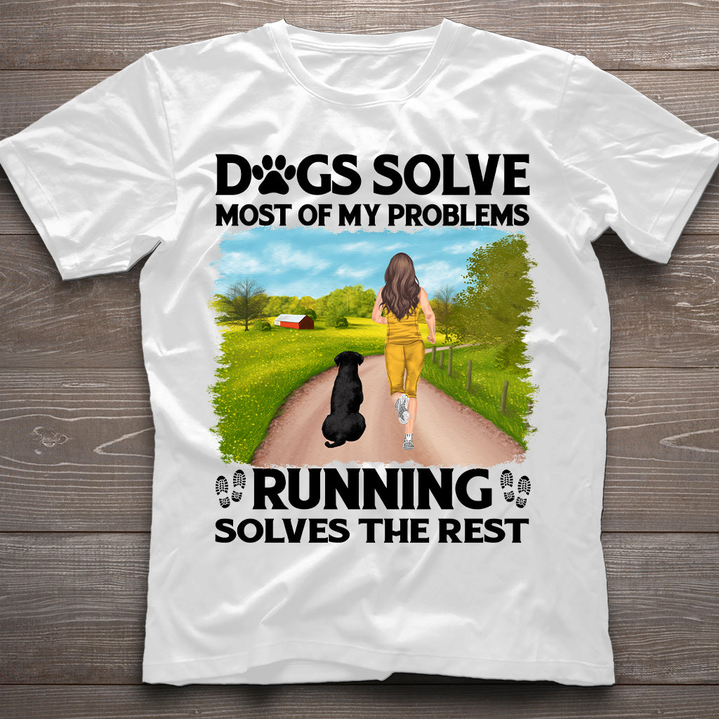 Dogs And Running Solve My Problems - Personalized Running T-shirt & Hoodie