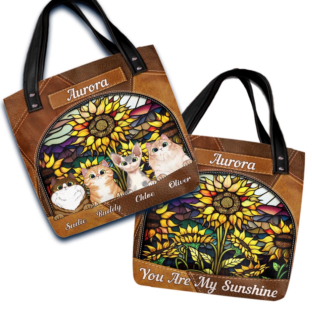 Personalized Dog Mom Sunflower Tote Bag You Are My My Sunshine Paw Pri