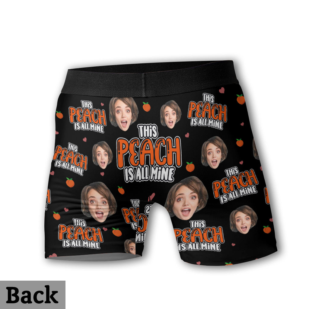 This Peach Is All Mine - Personalized Couple Men's Boxer Briefs