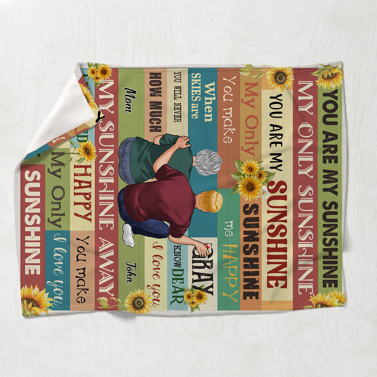 Mom You Are My Sunshine - Gift for mom, grandma - Personalized Blanket