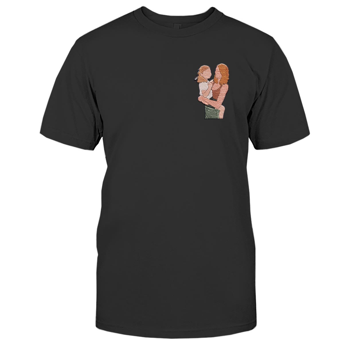 Custom 2D Photo - Personalized Step Mom Embroidered T-shirt