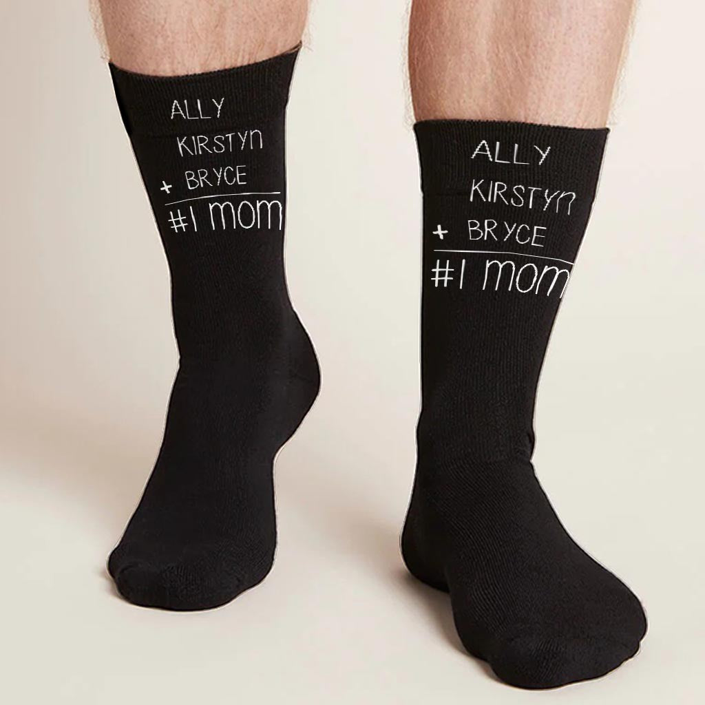 #1 Dad - Gift for Dad, Grandma, Grandpa, Mom - Personalized Socks