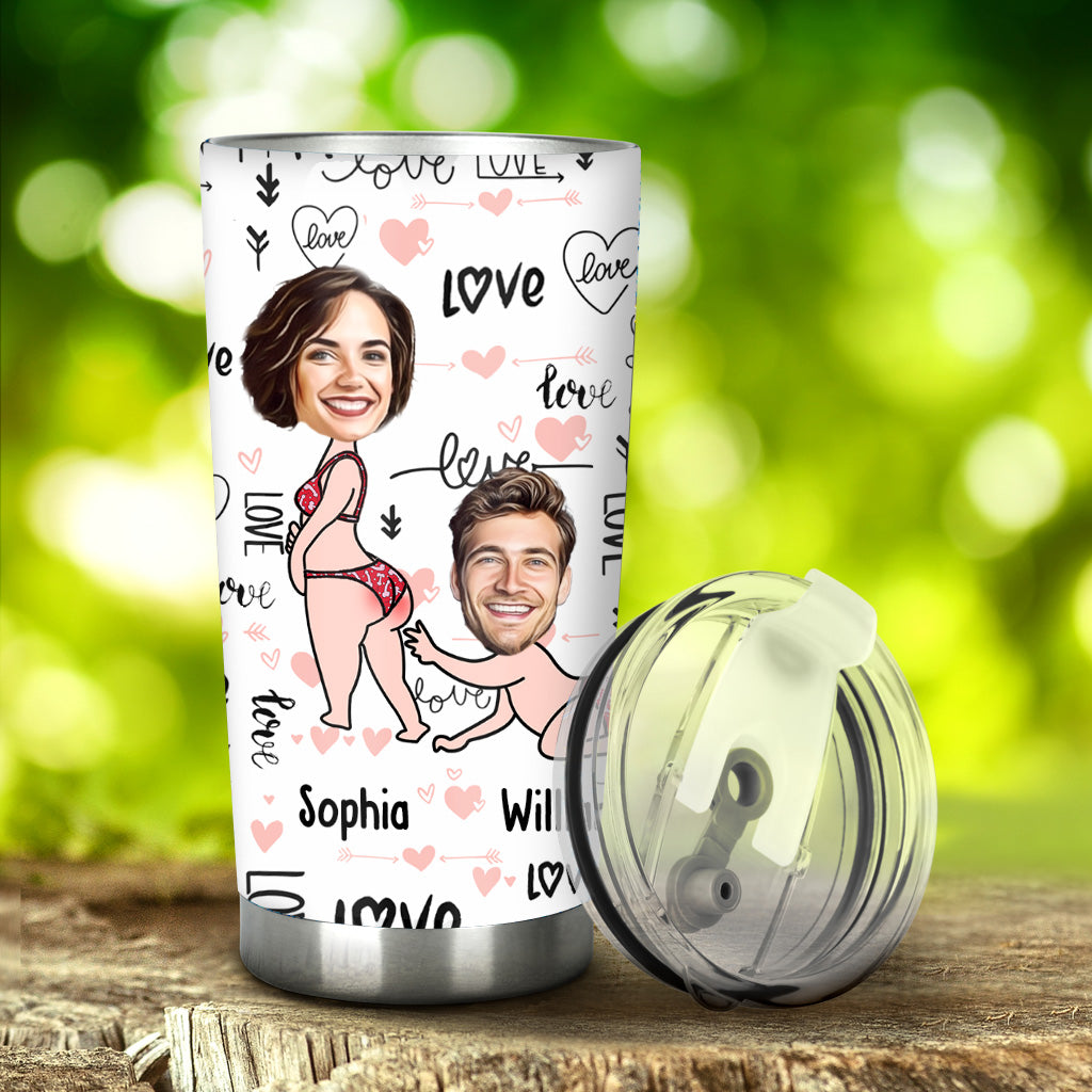 I Adore You And Love Every Part Of You Custom Face Upload Image - Personalized Couple Tumbler