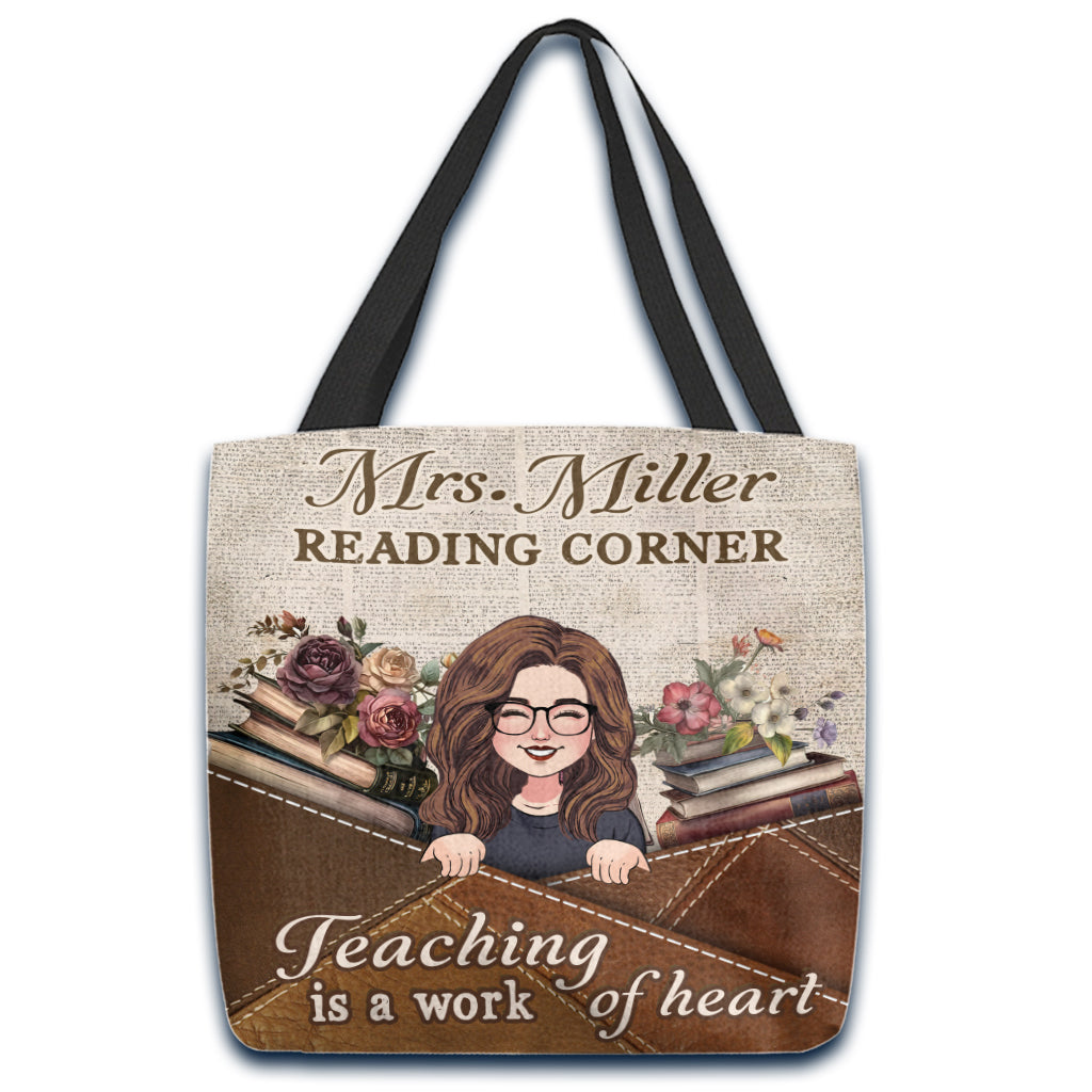 Personalized Heart Teacher Life School Leaving Gift Tote Bag - Teeholly
