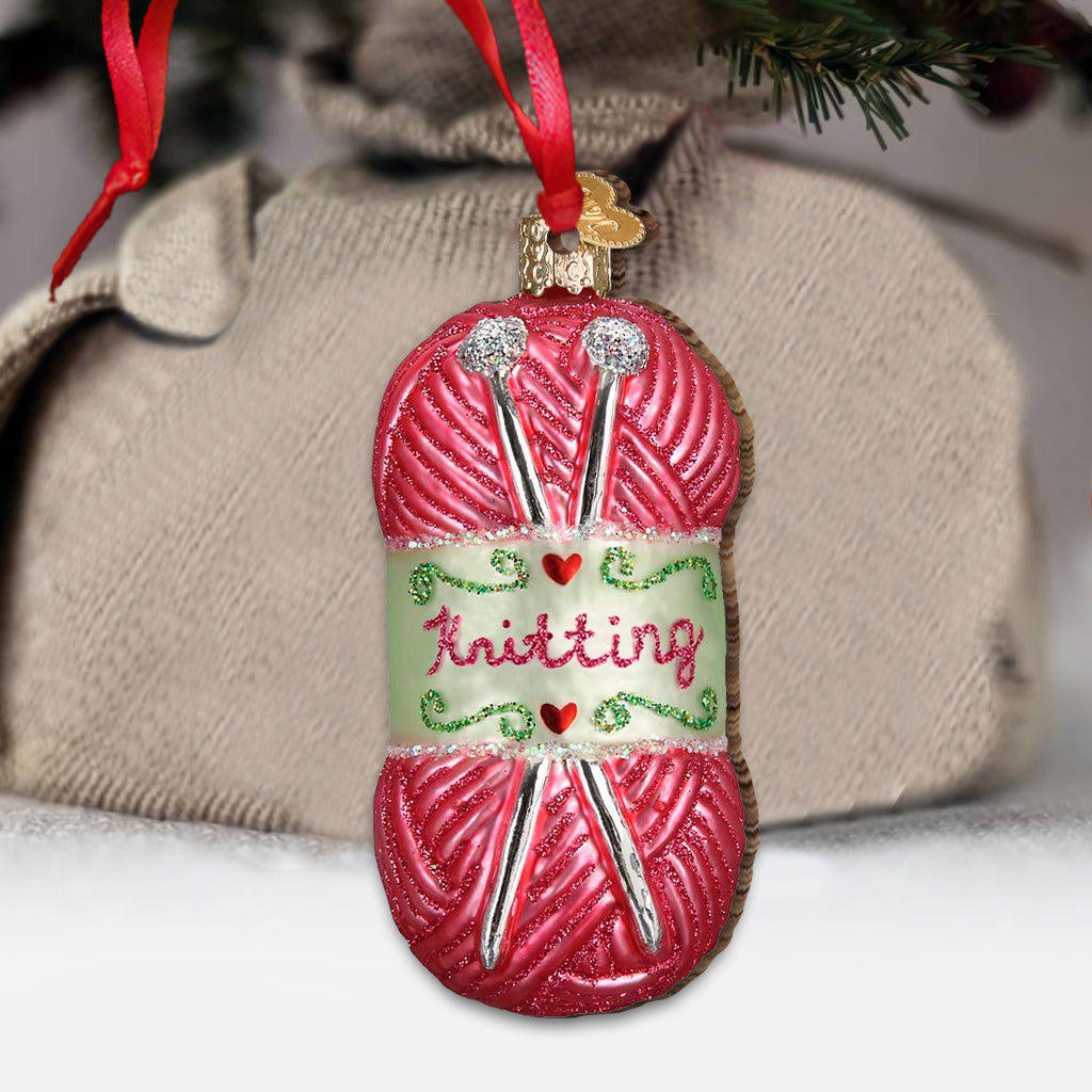 Love Knitting - Knitting gift for mom, girlfriend, wife, grandma - Personalized Ornament