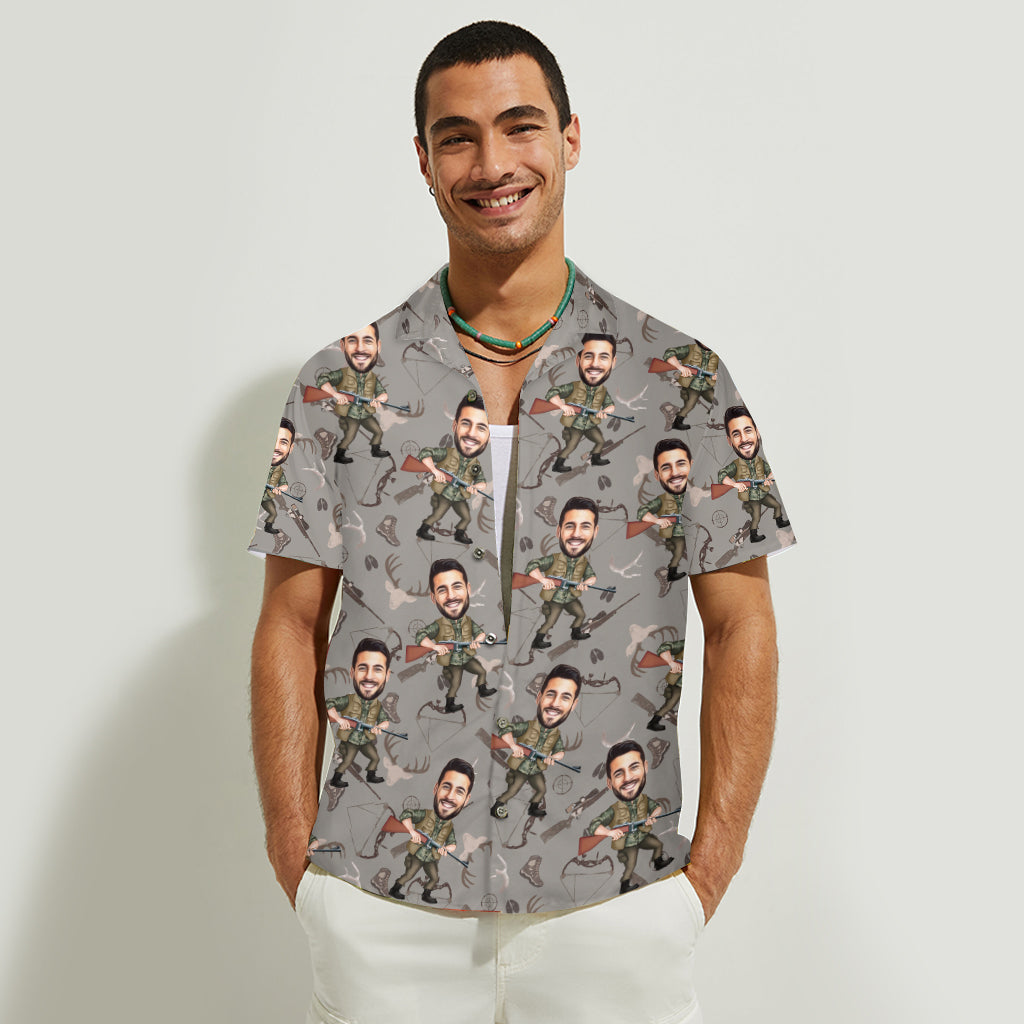 Discover Custom Photo Inserted Funny Hunting - Personalized Hunting Dad Hawaiian Shirt