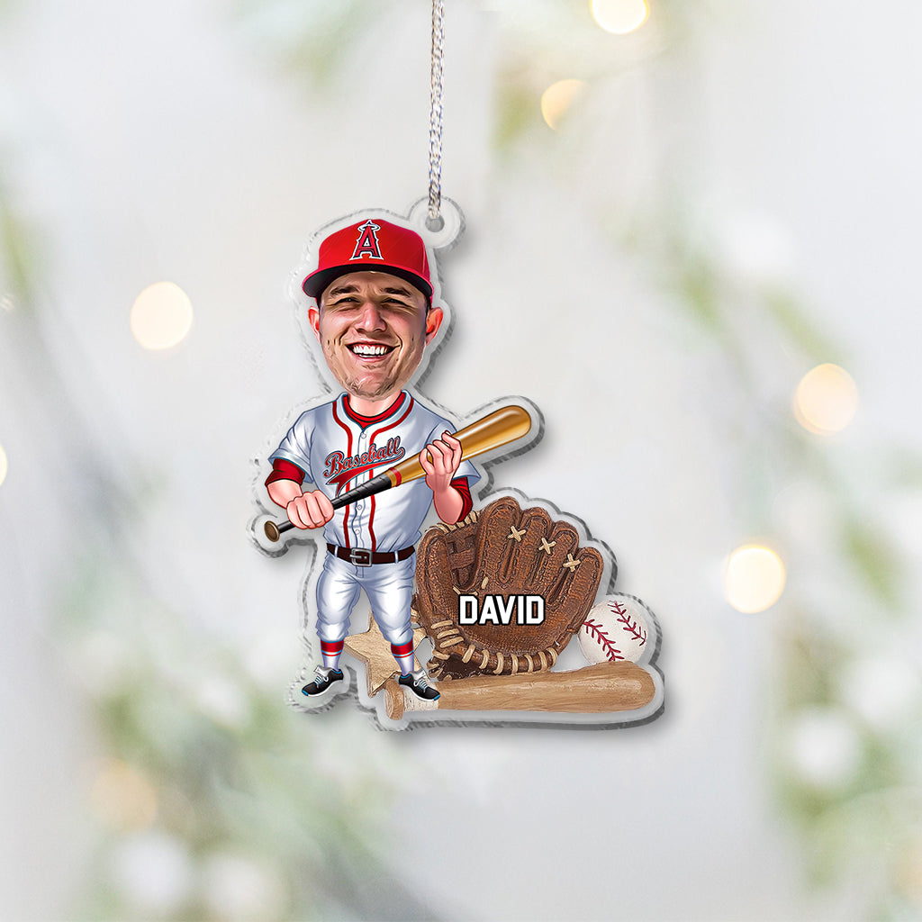Baseball Player - Personalized Baseball Transparent Ornament