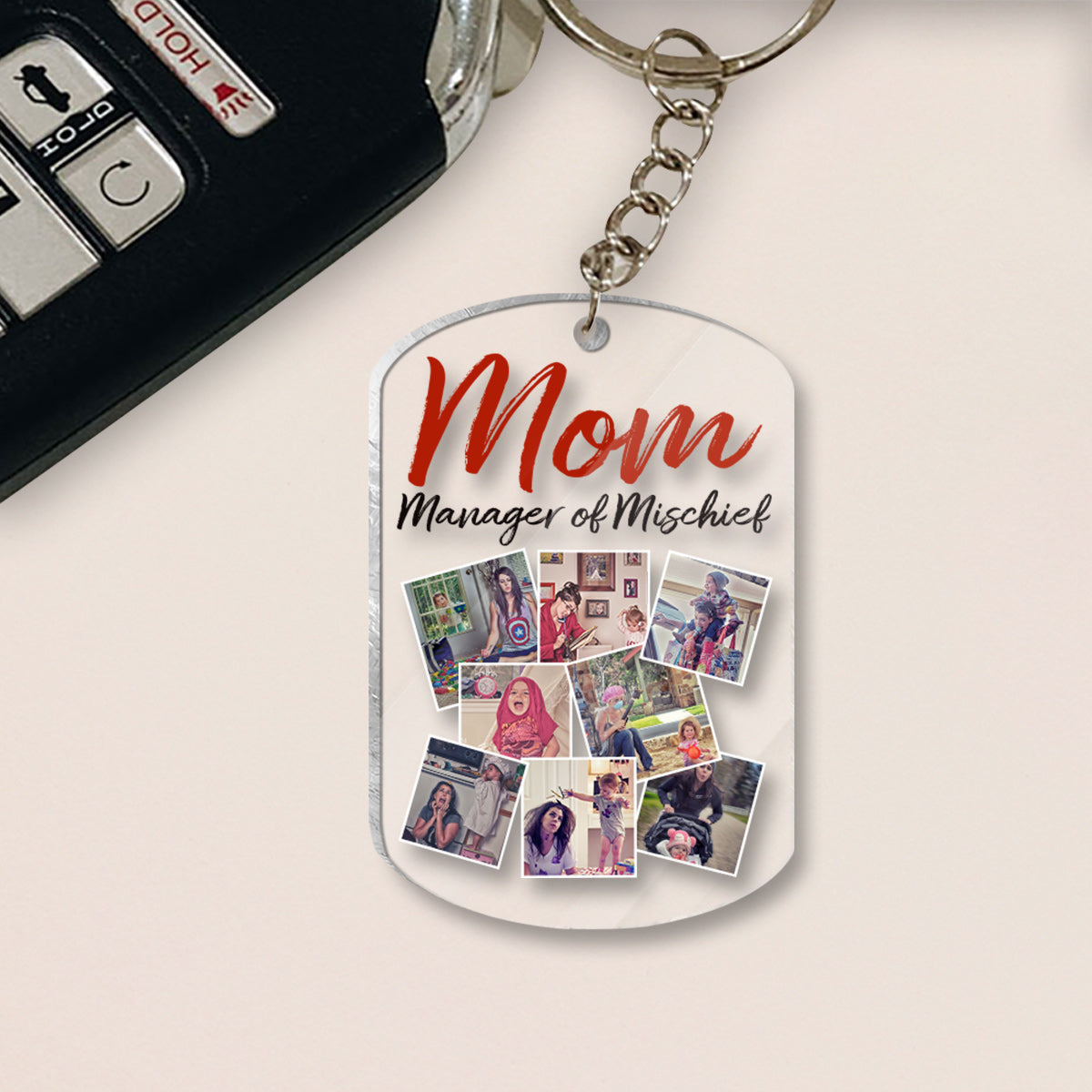 Mom Manager Of Mischief - Personalized Mother Transparent Keychain