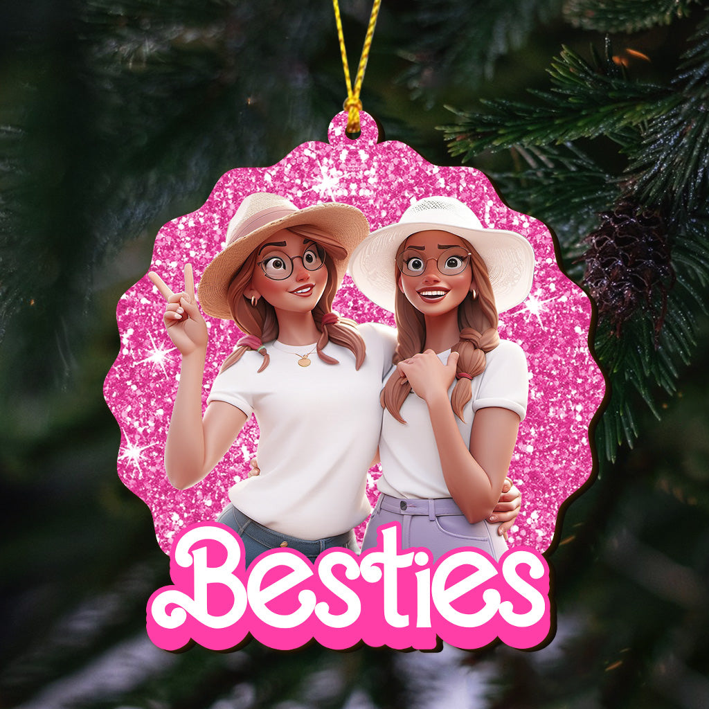 Pink Besties - Gift for friend - Personalized Ornament