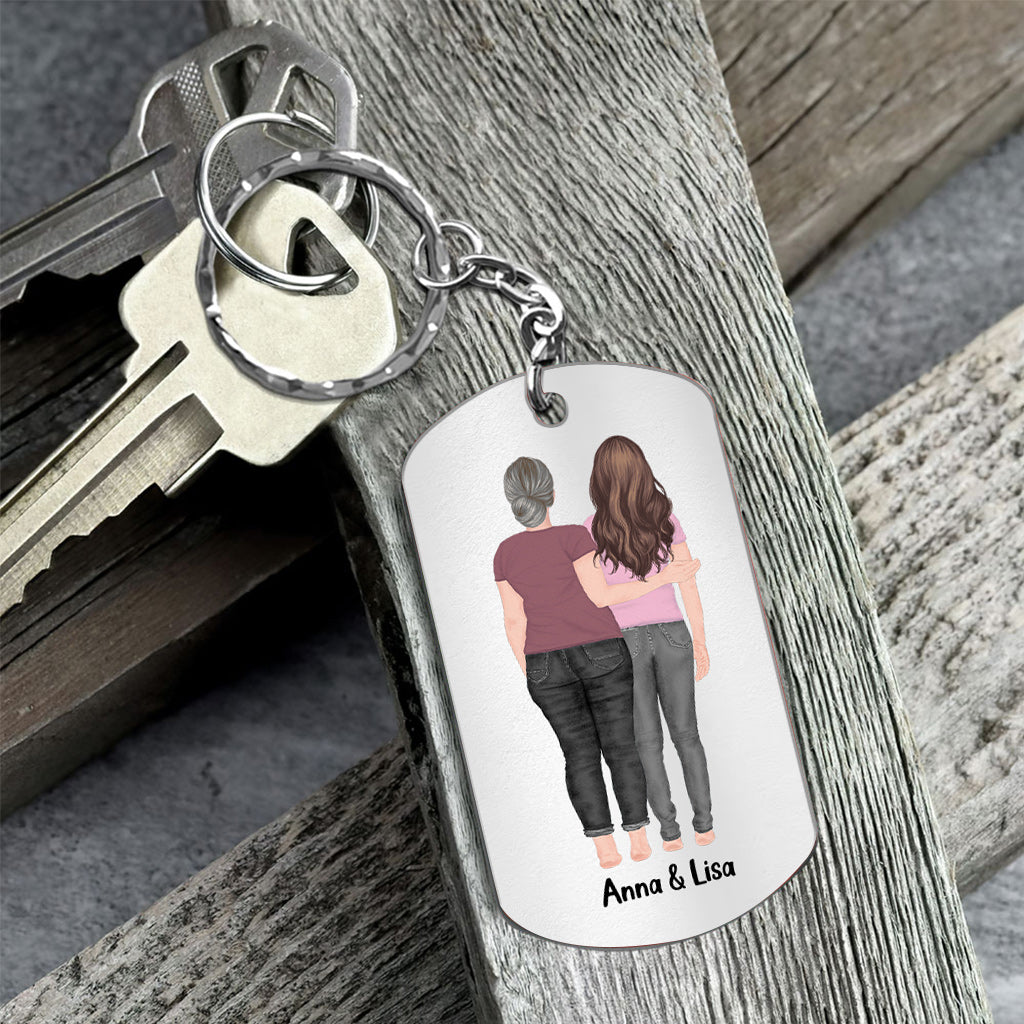 The True Definition Of A Mother - Gift for Step Mom - Personalized Stainless Steel Keychain