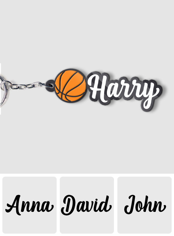 Basketball Name Tag - Personalized Basketball Keychain