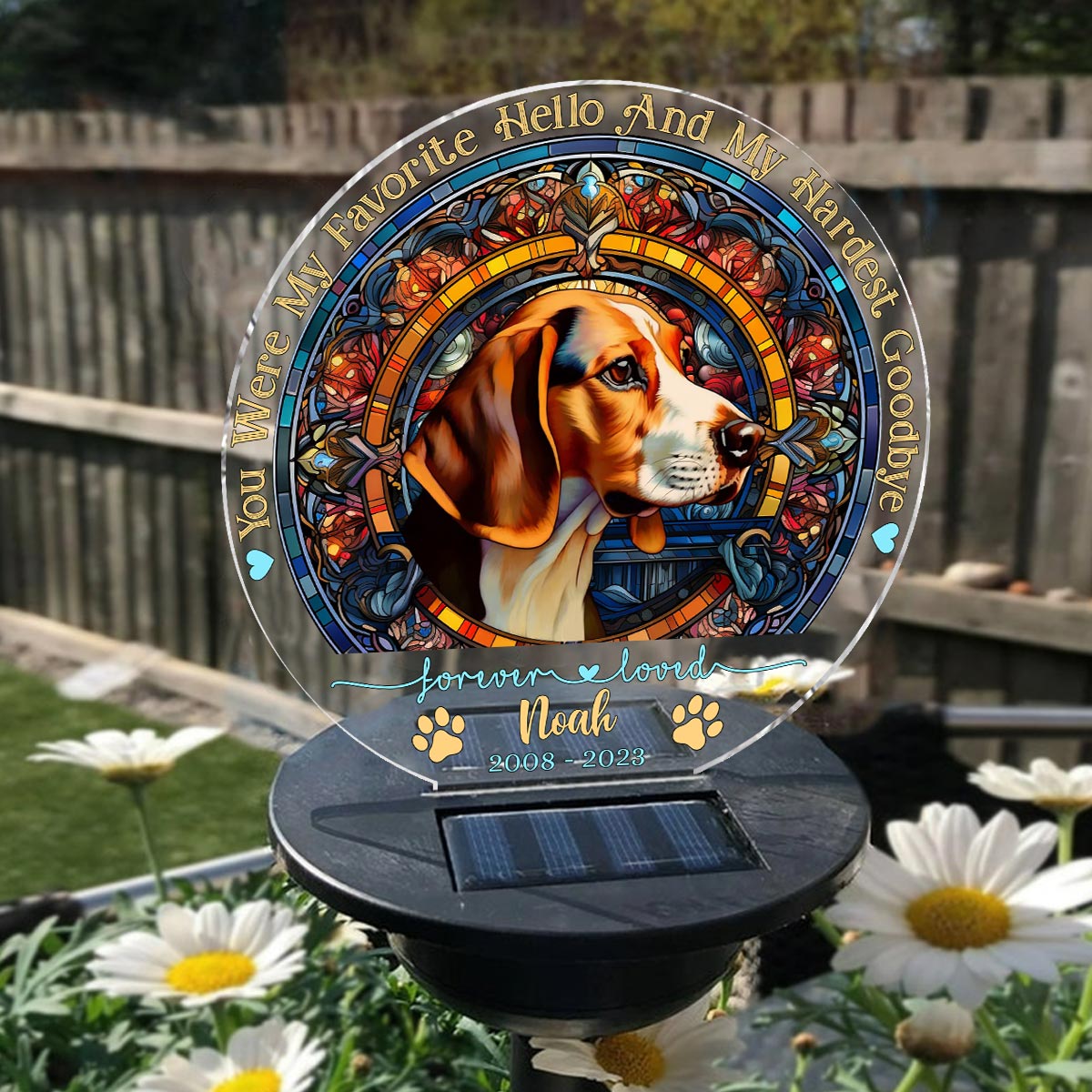 You Were My Favorite Hello - Personalized Dog Garden Solar Light