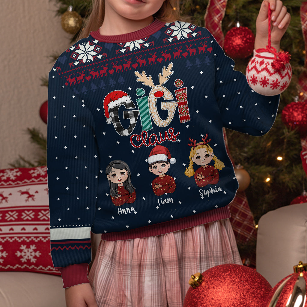 Gigi Claus - Personalized Grandma Ugly Sweater