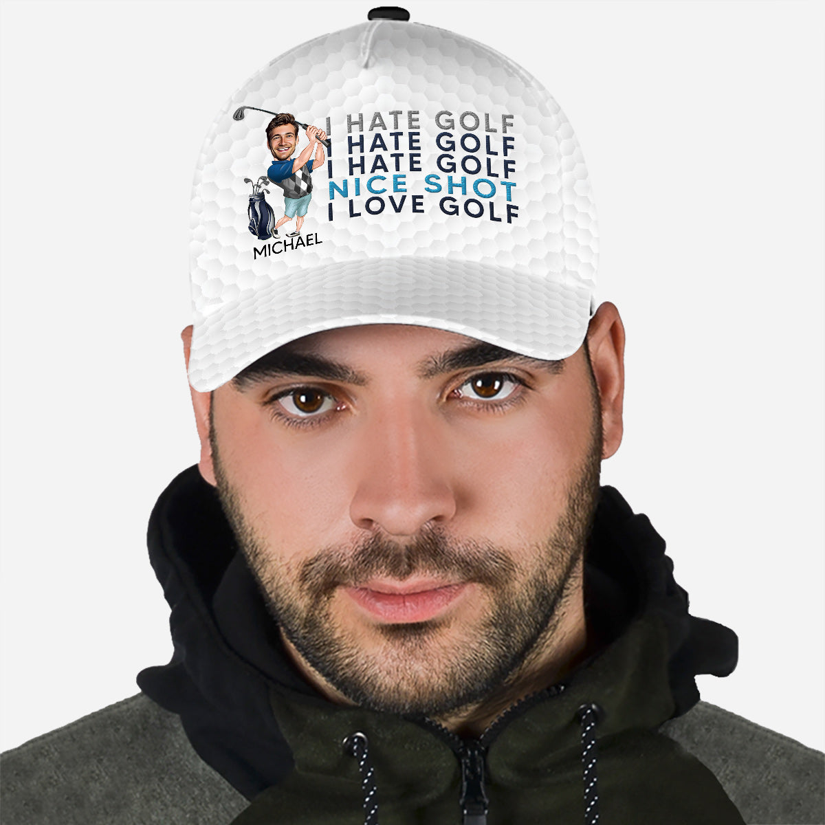 Photo Inserted Funny Golfer - Personalized Golf Classic Cap