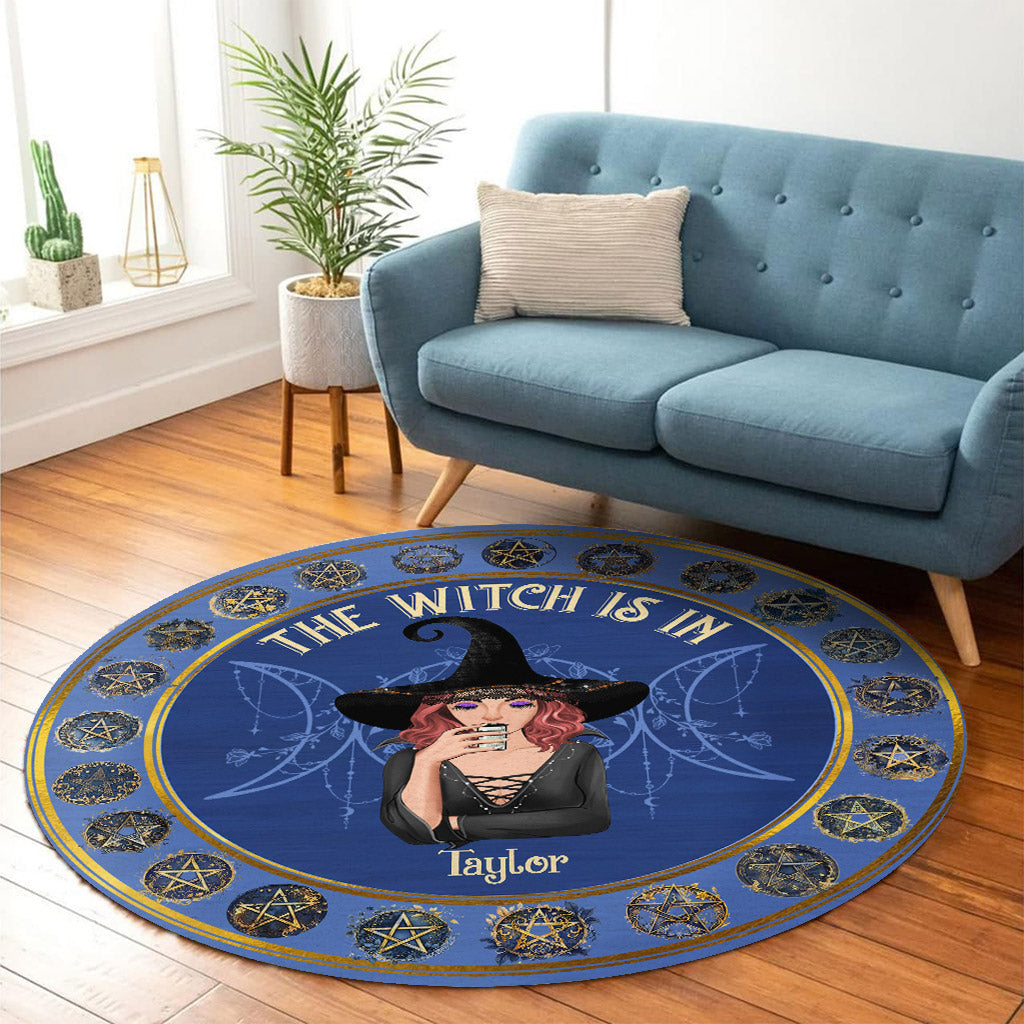 The Witch Is In - Personalized Witch Round Rug