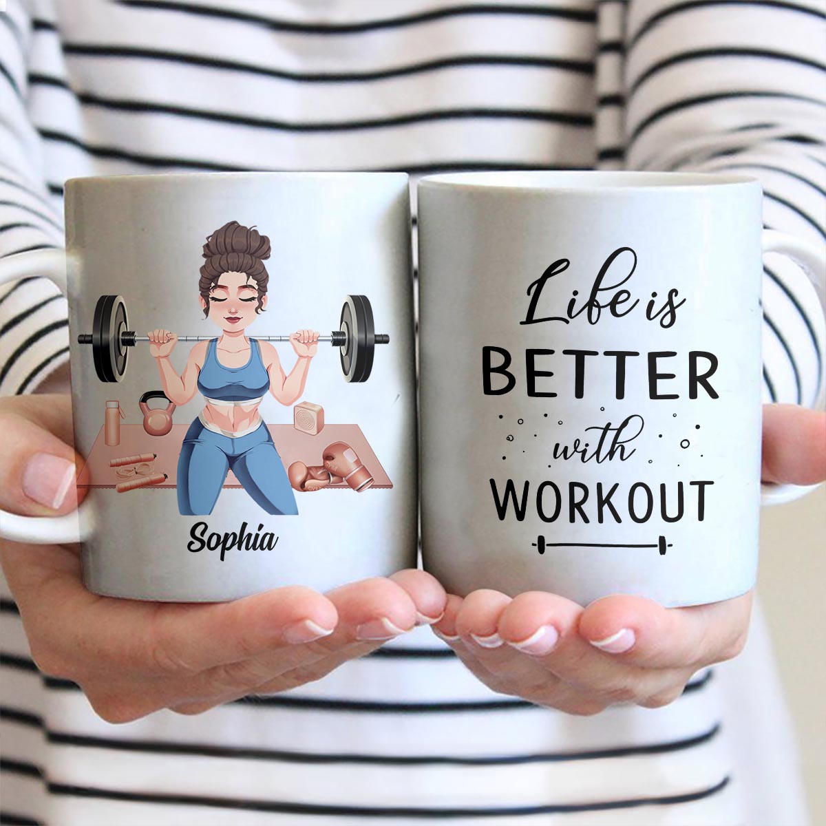 Life Is Better With Workout - Personalized Fitness Mug