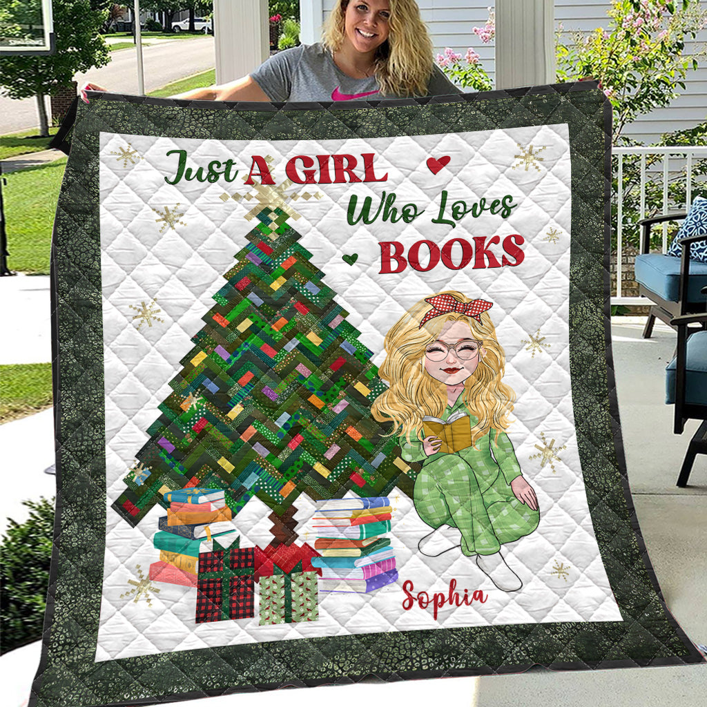 Just A Girl Who Loves Books - Personalized Book Quilt