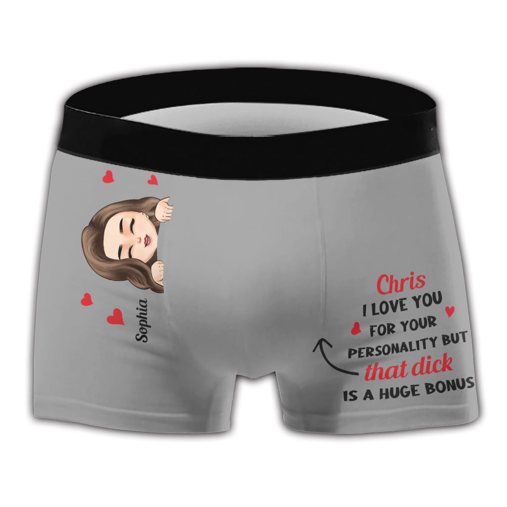 I Love You For Your Personality - Personalized Gift For Him Men's Boxer Briefs