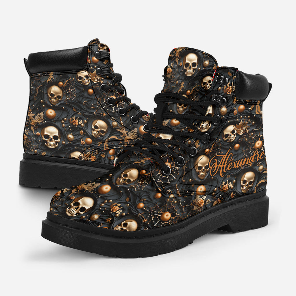 Gold Skull - Personalized Skull All Season Boots