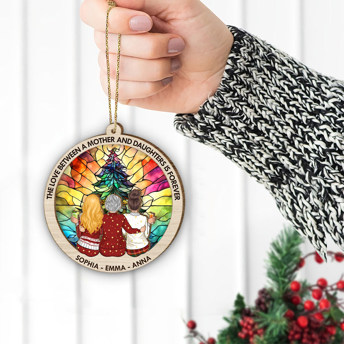 Personalized Christmas Ornament - Mother & Daughters Forever