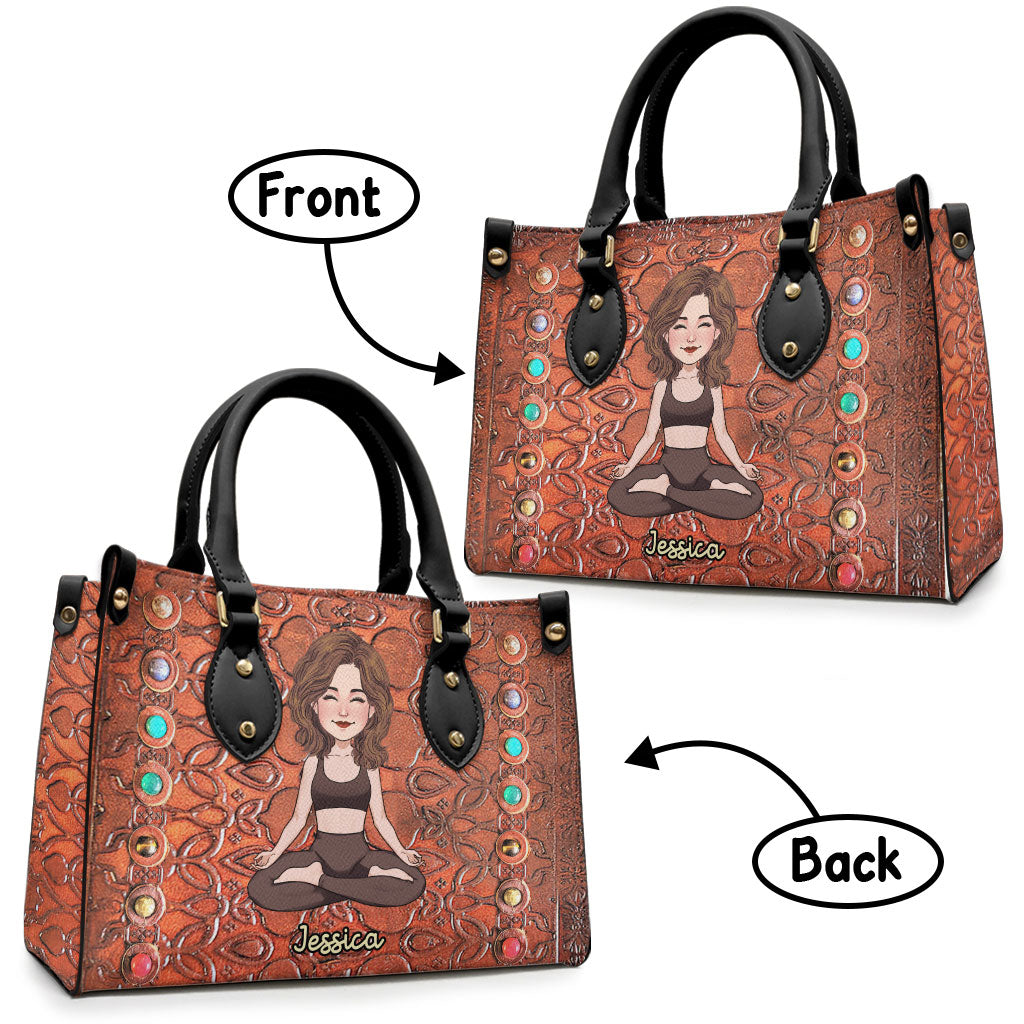 Namaste - Personalized Yoga Leather Handbag