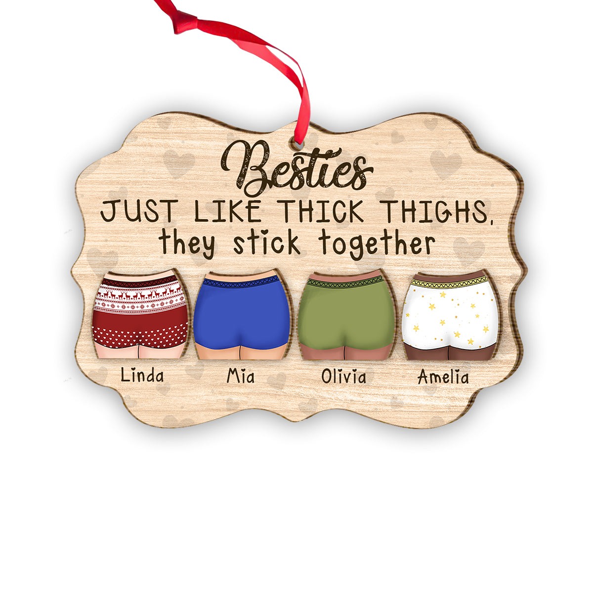 Just Like Thick Thighs - Personalized Bestie 2 Layered Piece Ornament