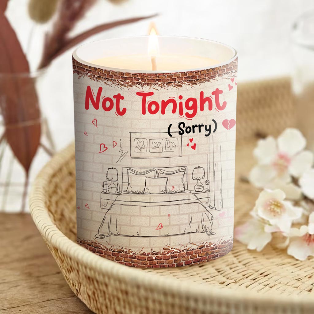 Tonight - Personalized Adult Content Couple Scented Candle With Wooden Lid