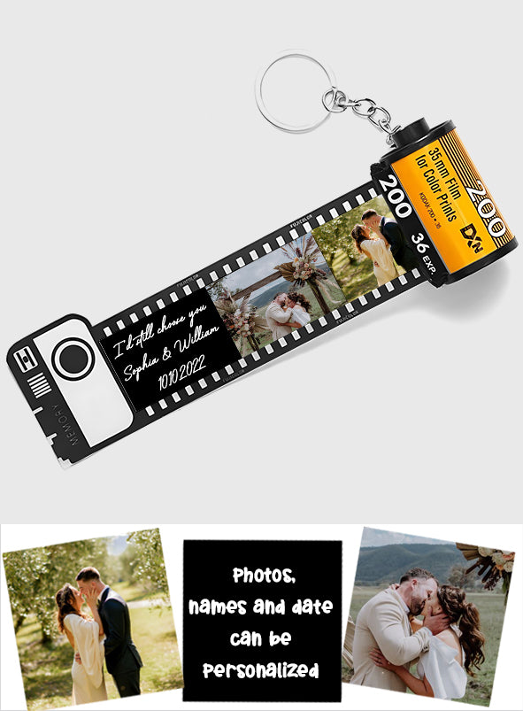 I Still Choose You - Personalized Husband And Wife Film Roll Keychain